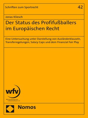 cover image of Der Status des Profifußballers im Europäischen Recht